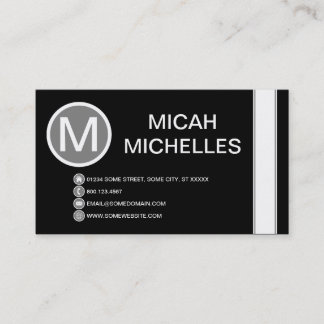 black and white bubbles business card