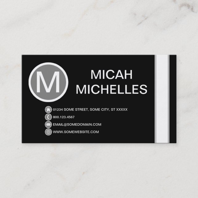 black and white bubbles business card (Front)