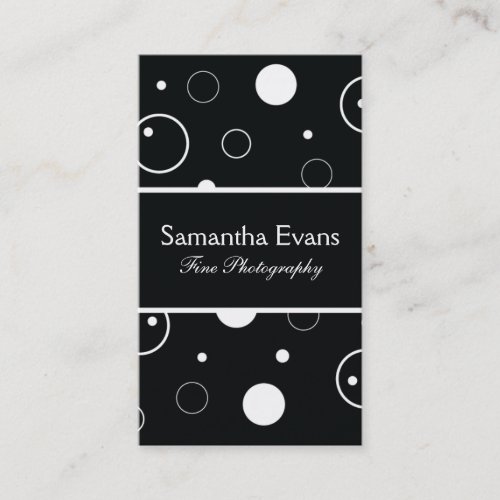 Black and White Bubbles Business Card