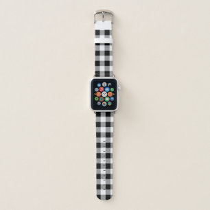 Black and White Buffalo Check Apple Watch Band