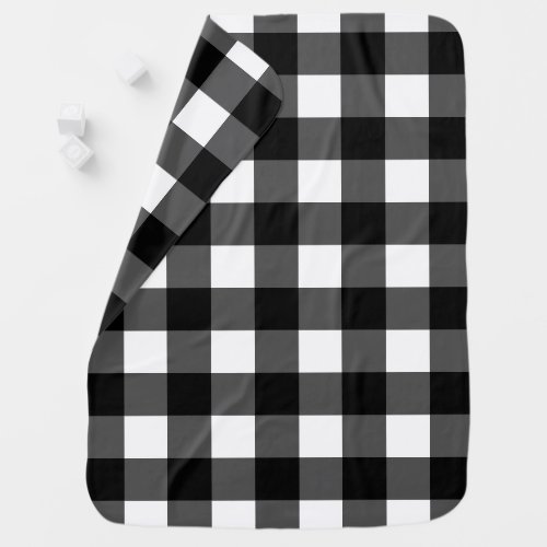 Black and White Buffalo Check Baby Blanket