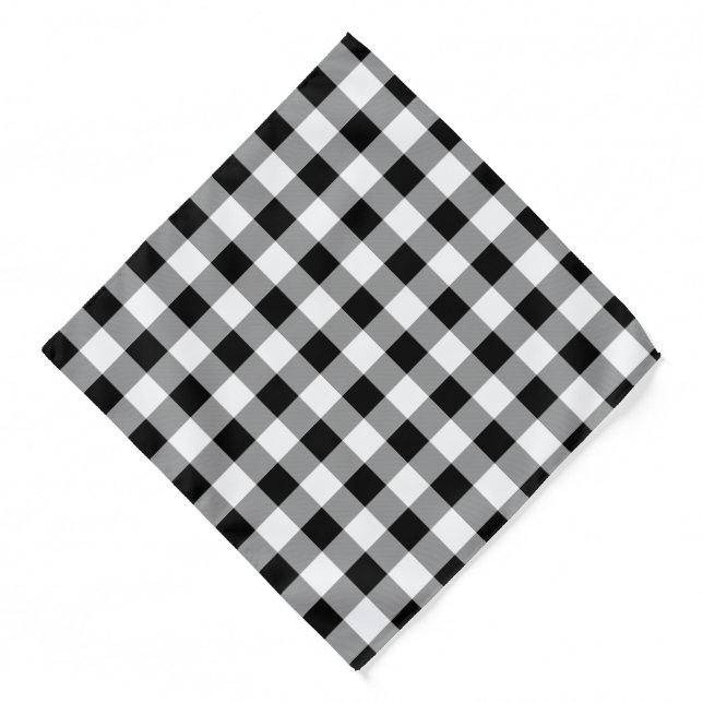 Black and White Buffalo Check Bandana (Front)