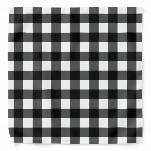 Black and White Buffalo Check Bandana