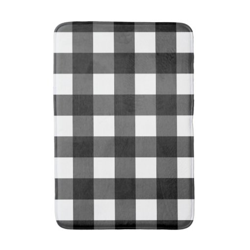 Black and White Buffalo Check Bath Mat Zazzle