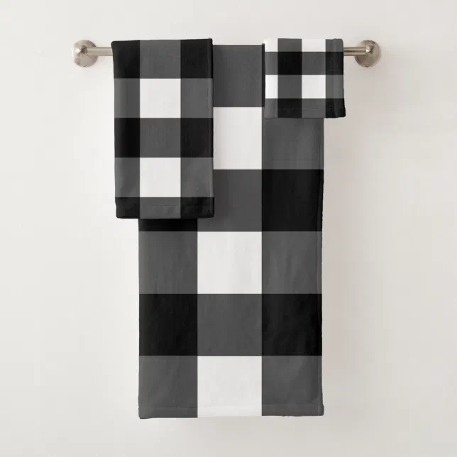 Black and White Buffalo Check Bath Towel Set Zazzle