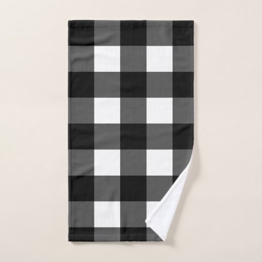 Black and White Buffalo Check Bath Towel Set Zazzle
