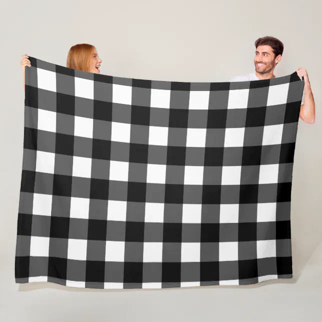 Black and White Buffalo Check Fleece Blanket | Zazzle