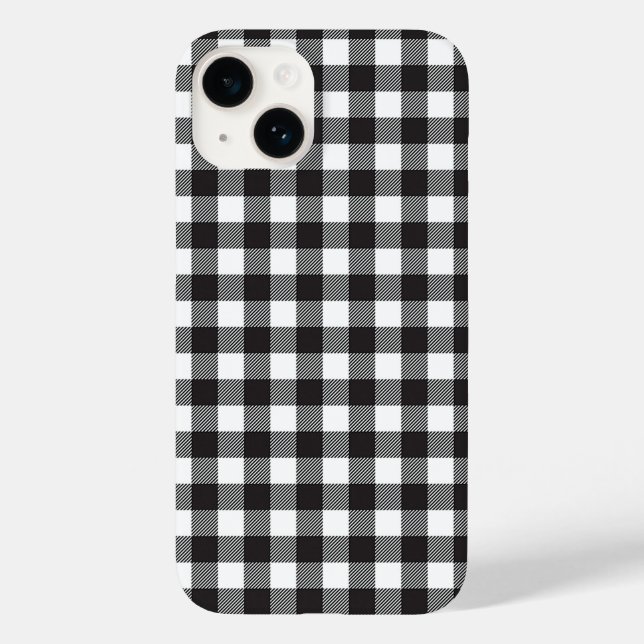 Black and White Buffalo Check iPhone Case (Back)