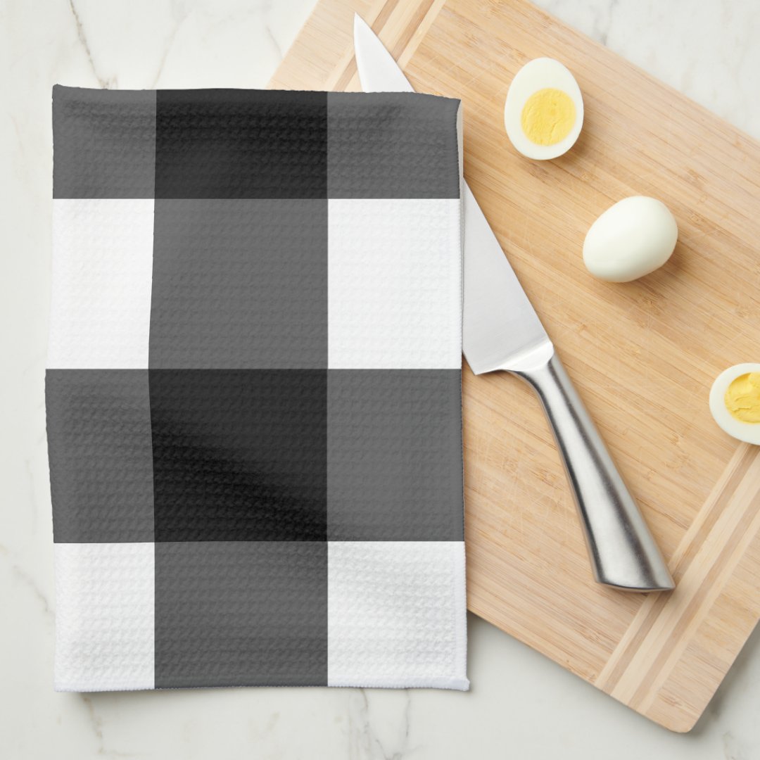 Black and White Buffalo Check Kitchen Towel Zazzle
