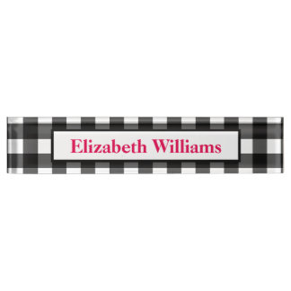 Black and White Buffalo Check Name Plate