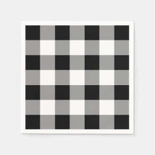 Black and White Buffalo Check Napkins