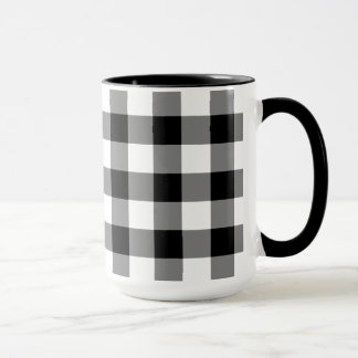 Black and White Buffalo Check Pattern Mug
