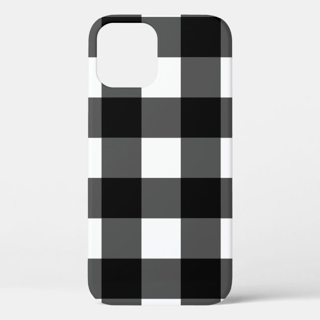 Black and White Buffalo Check Phone Case (Back)