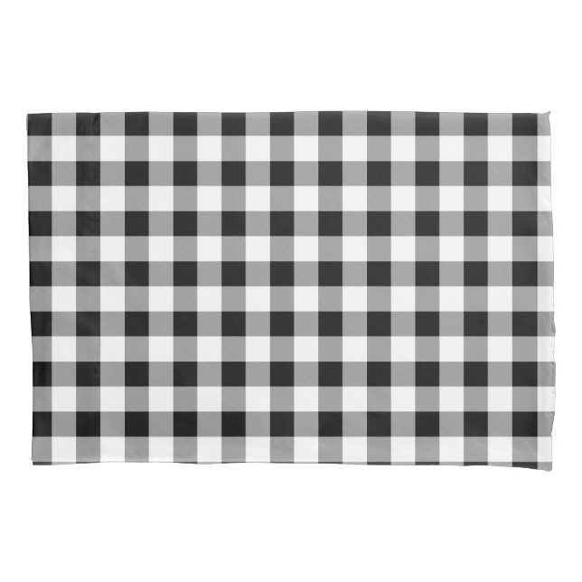 Black and White Buffalo Check Pillow Case (Front)