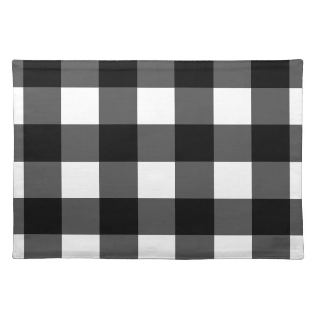 Black and White Buffalo Check Placemats (Front)