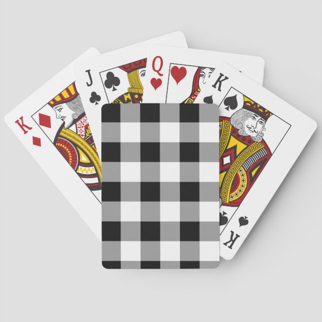 Black and White Buffalo Check Poker Cards (Back)