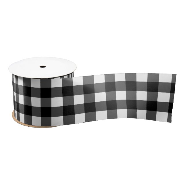 Black and White Buffalo Check Ribbon (Spool)