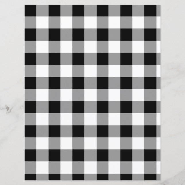 Black and White Buffalo Check Scrapbook Paper (Front)