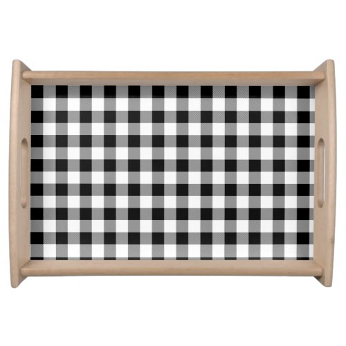 Black and White Buffalo Check Serving Tray