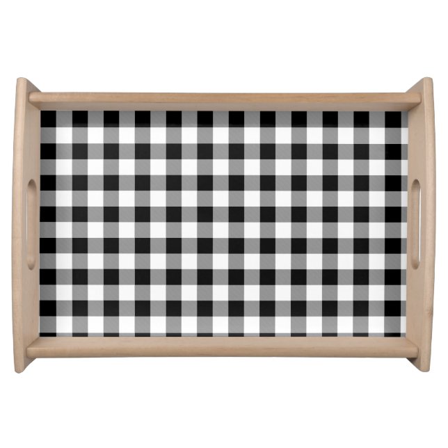 Black and White Buffalo Check Serving Tray (Front)