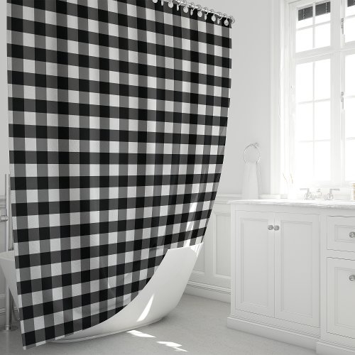 Black And White Buffalo Check Shower Curtain