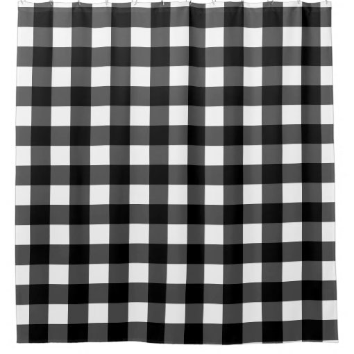 Black and White Buffalo Check Shower Curtain Zazzle