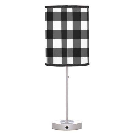 Black and White Buffalo Check Table Lamp (Back)