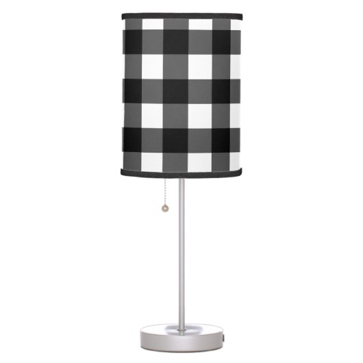 Black and White Buffalo Check Table Lamp (Right)
