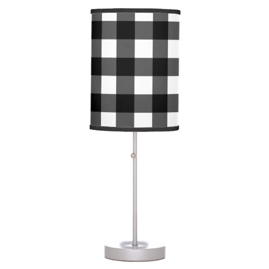 Black and White Buffalo Check Table Lamp (Front)