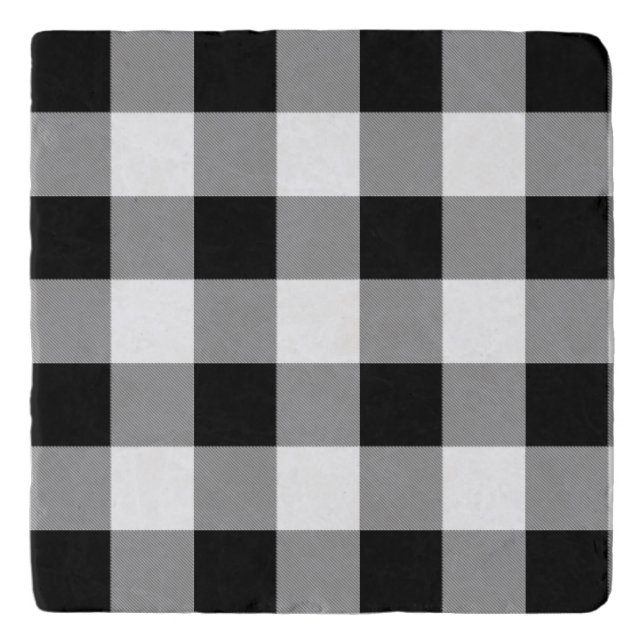 Black and White Buffalo Check Trivet (Front)
