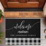 Black And White Buffalo Check Welcome Personalized Doormat