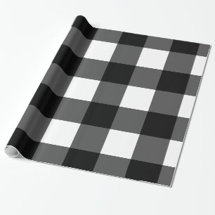 Black and White Buffalo Check Wrapping Paper