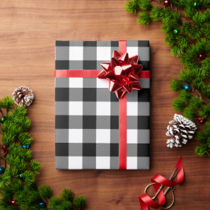 Black and White Buffalo Check Wrapping Paper