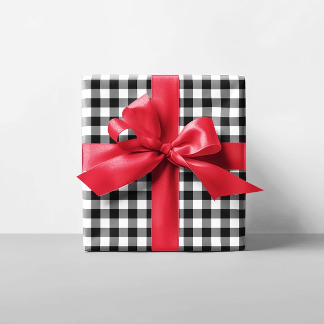 Black and White Buffalo Check Wrapping Paper (Black and White Buffalo Check Wrapping Paper)