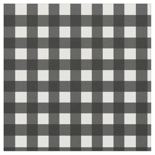 Black And White Buffalo Gingham Plaid Pattern Fabric