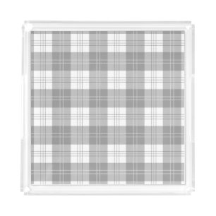 Black and White Buffalo Plaid Acrylic Tray