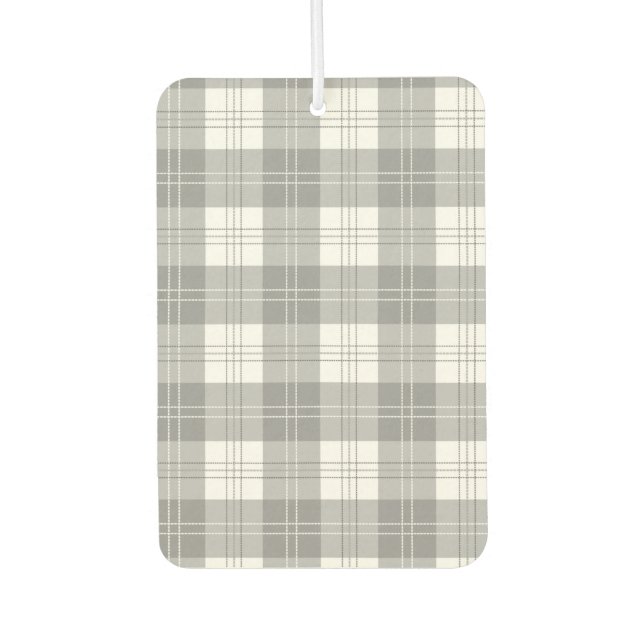 Black and White Buffalo Plaid Air Freshener (Front)