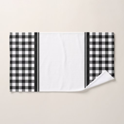 Black and White Buffalo Plaid Bath Towel Set Zazzle