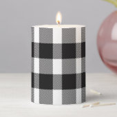 Black and white buffalo plaid candle | Zazzle