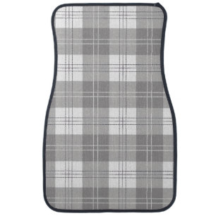 Black and White Buffalo Plaid Car Floor Mat