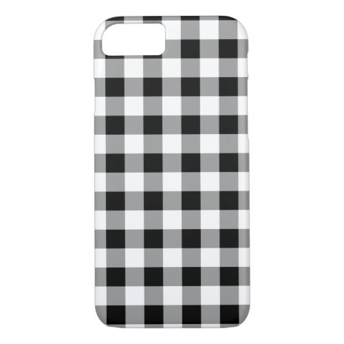 Black and White Buffalo Plaid  iPhone 87 Case