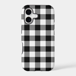 Black and White Buffalo Plaid iPhone 17 Case