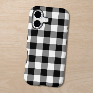 Black and White Buffalo Plaid iPhone 17 Case