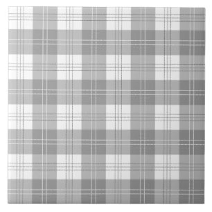 Black and White Buffalo Plaid Ceramic Tile