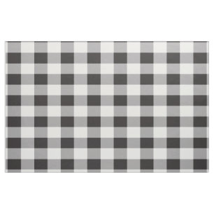 Black and White Buffalo Plaid Check Pattern Fabric
