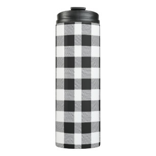 Black and White Buffalo Plaid Christmas Thermal Tumbler