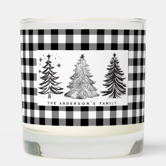Black and White Buffalo Plaid Christmas Trees