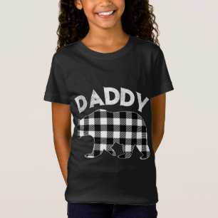 Black And White Buffalo Plaid Daddy Bear Christmas T-Shirt