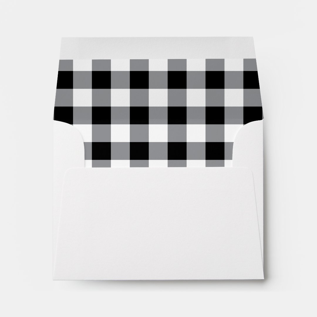 Black And White Buffalo Plaid Envelope Zazzle