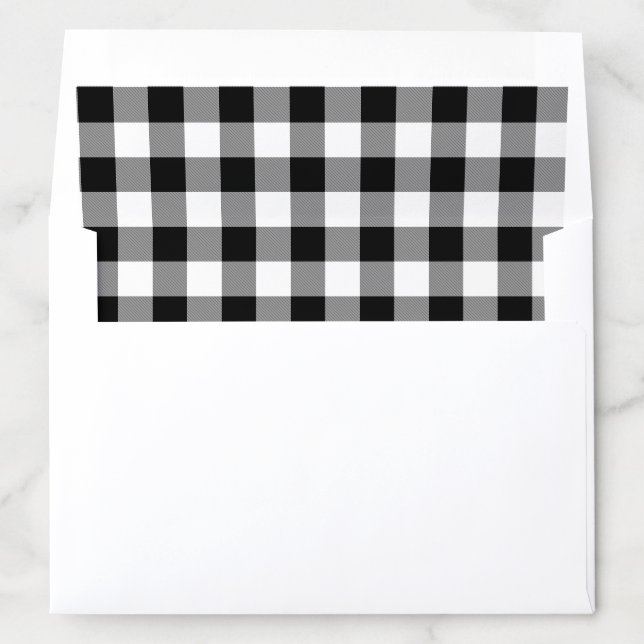 Black and White Buffalo Plaid Envelope Liner (In Envelope)